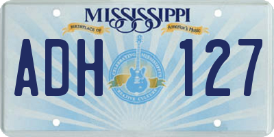 MS license plate ADH127