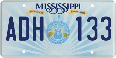 MS license plate ADH133