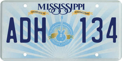 MS license plate ADH134