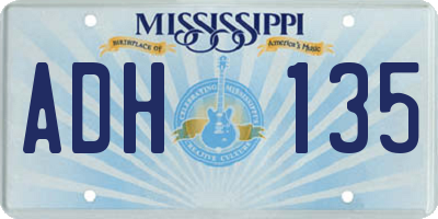 MS license plate ADH135