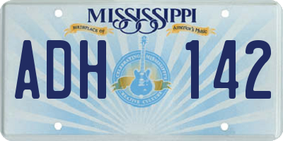 MS license plate ADH142