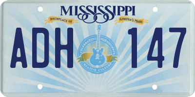 MS license plate ADH147