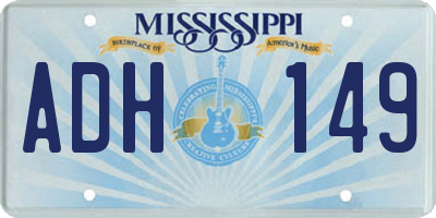 MS license plate ADH149