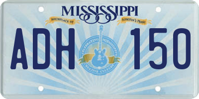 MS license plate ADH150