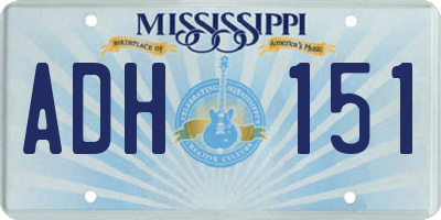 MS license plate ADH151