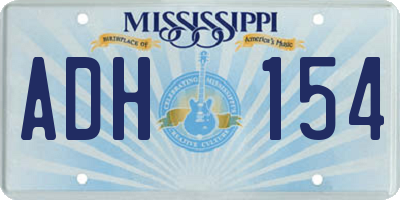 MS license plate ADH154