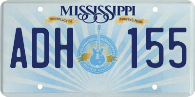 MS license plate ADH155