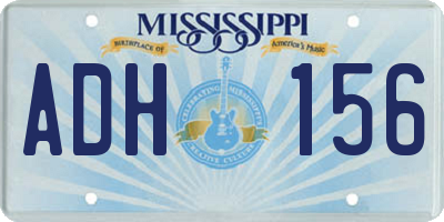 MS license plate ADH156