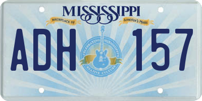MS license plate ADH157