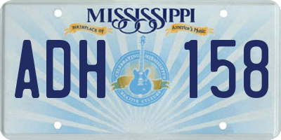 MS license plate ADH158