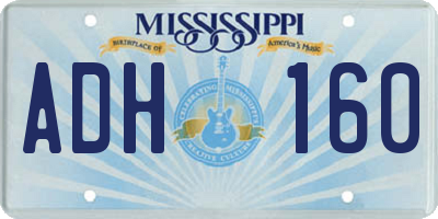 MS license plate ADH160