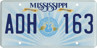 MS license plate ADH163