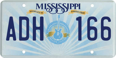 MS license plate ADH166