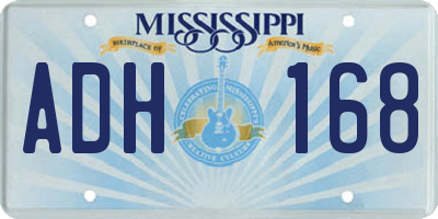 MS license plate ADH168