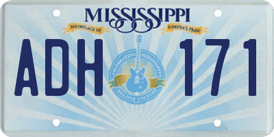 MS license plate ADH171