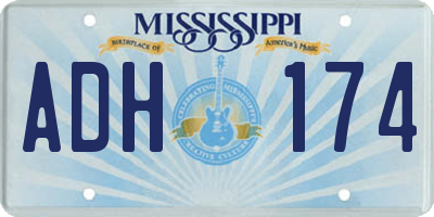 MS license plate ADH174