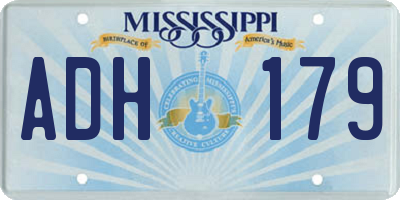 MS license plate ADH179