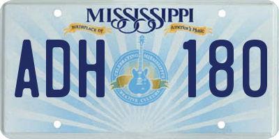 MS license plate ADH180