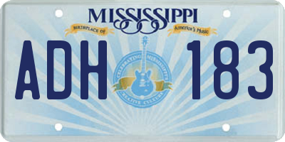 MS license plate ADH183