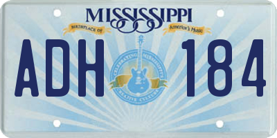 MS license plate ADH184