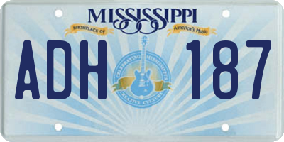 MS license plate ADH187