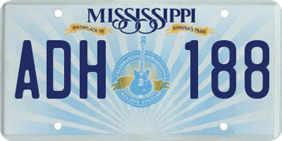 MS license plate ADH188