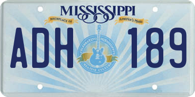 MS license plate ADH189