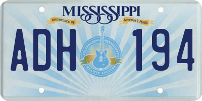 MS license plate ADH194