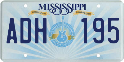 MS license plate ADH195
