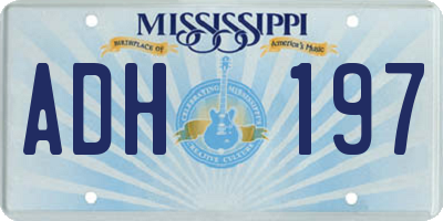 MS license plate ADH197