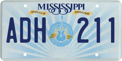 MS license plate ADH211