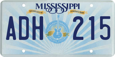 MS license plate ADH215