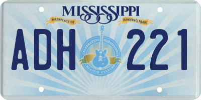 MS license plate ADH221