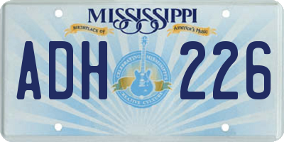 MS license plate ADH226