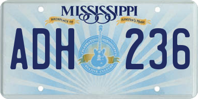 MS license plate ADH236