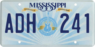 MS license plate ADH241