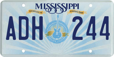 MS license plate ADH244