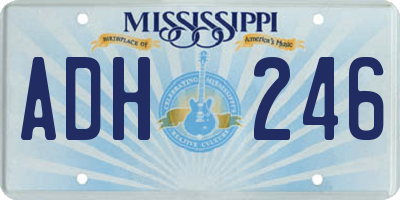MS license plate ADH246