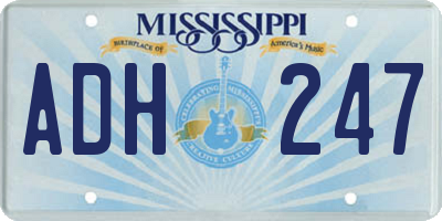 MS license plate ADH247