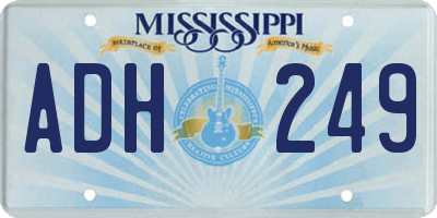 MS license plate ADH249