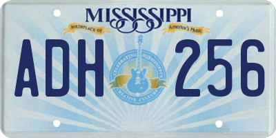 MS license plate ADH256