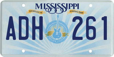 MS license plate ADH261