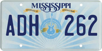 MS license plate ADH262