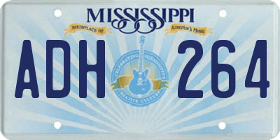 MS license plate ADH264