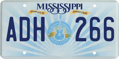 MS license plate ADH266