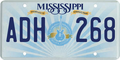 MS license plate ADH268