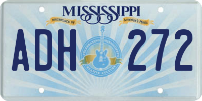 MS license plate ADH272