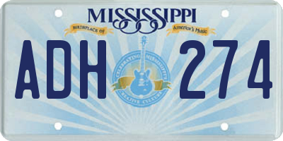 MS license plate ADH274