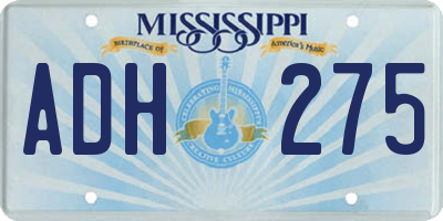 MS license plate ADH275