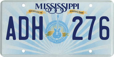MS license plate ADH276
